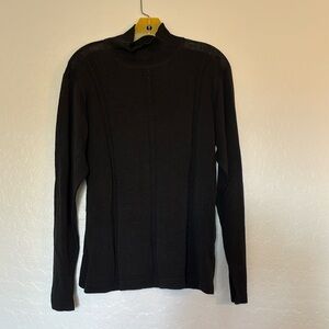 Vintage 80s Jo Hardin Ramie cotton black long sleeve top career casual women’s M